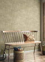Seabrook Woven Blocks Beige Wallpaper