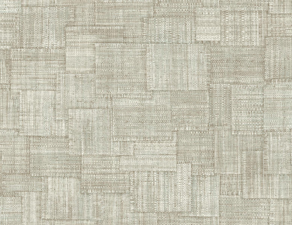 Seabrook Woven Blocks Smoke Wallpaper
