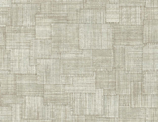 Seabrook Woven Blocks Smoke Wallpaper