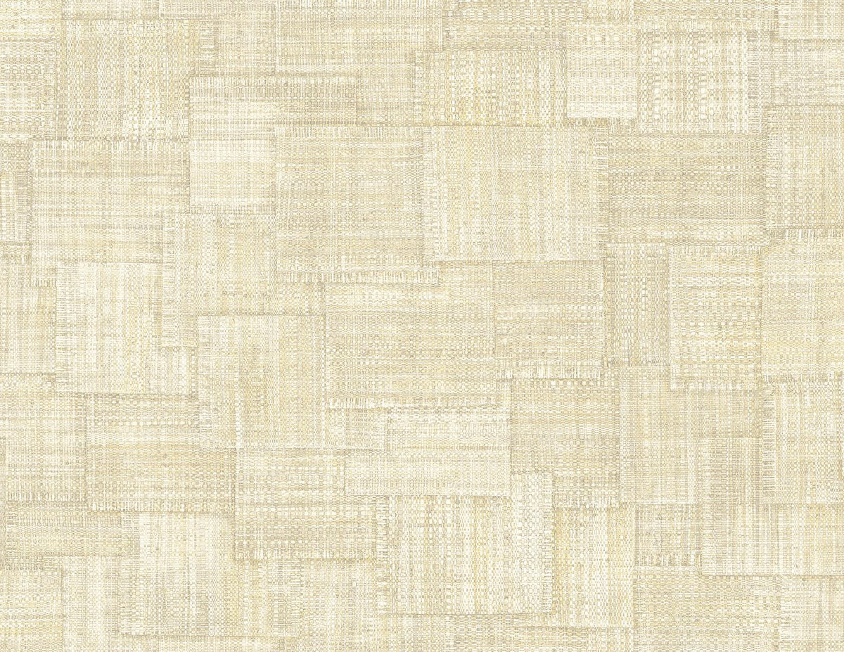 Seabrook Woven Blocks Macadamia Wallpaper