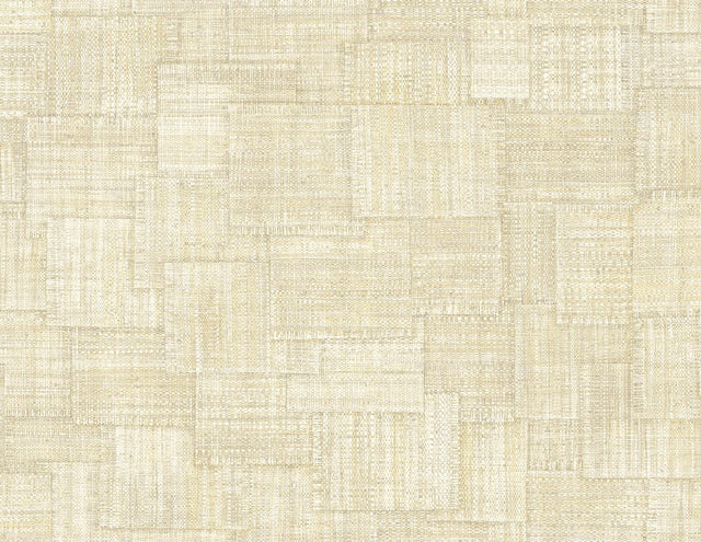 Seabrook Woven Blocks Macadamia Wallpaper