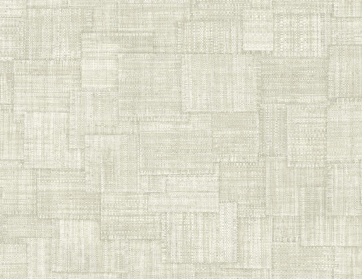 Seabrook Woven Blocks Oyster Wallpaper