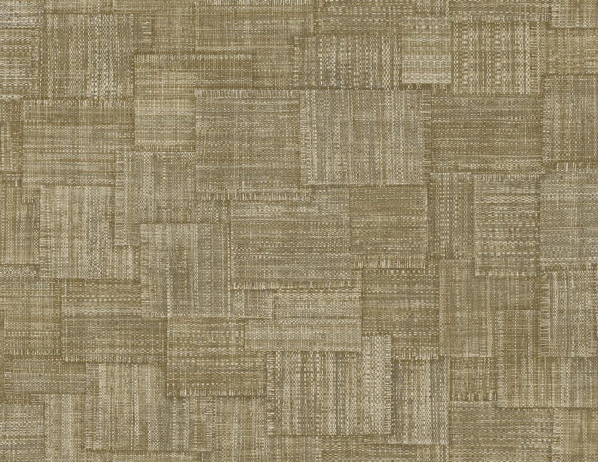Seabrook Woven Blocks Burlap Wallpaper