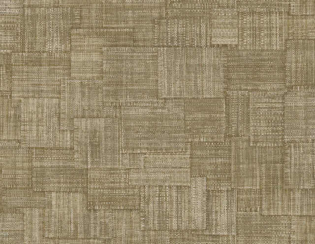 Seabrook Woven Blocks Burlap Wallpaper