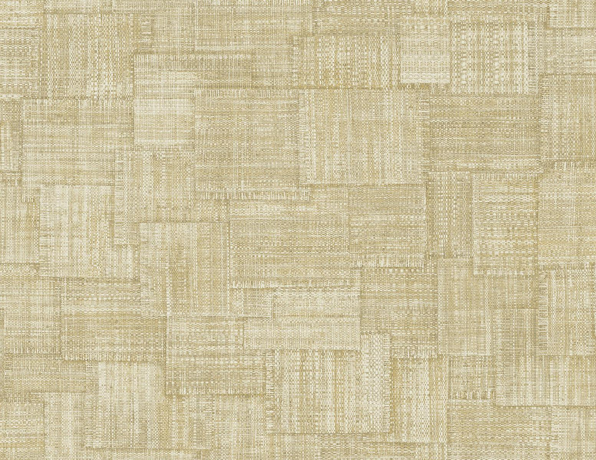 Seabrook Woven Blocks Parchment Wallpaper