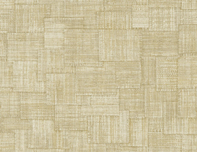 Seabrook Woven Blocks Parchment Wallpaper