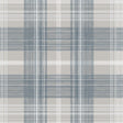 Seabrook Crossroads Plaid Argos Grey & Blue Wallpaper