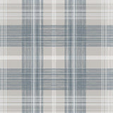 Seabrook Crossroads Plaid Argos Grey & Blue Wallpaper