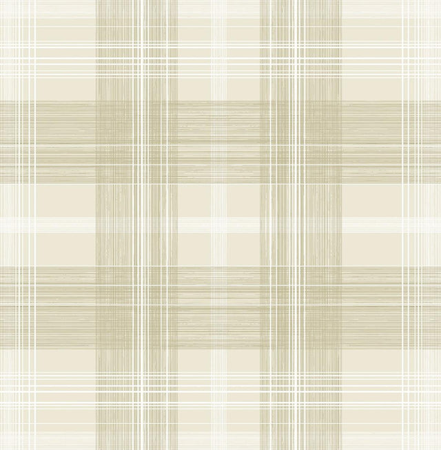 Seabrook Crossroads Plaid Sand Dollar Wallpaper