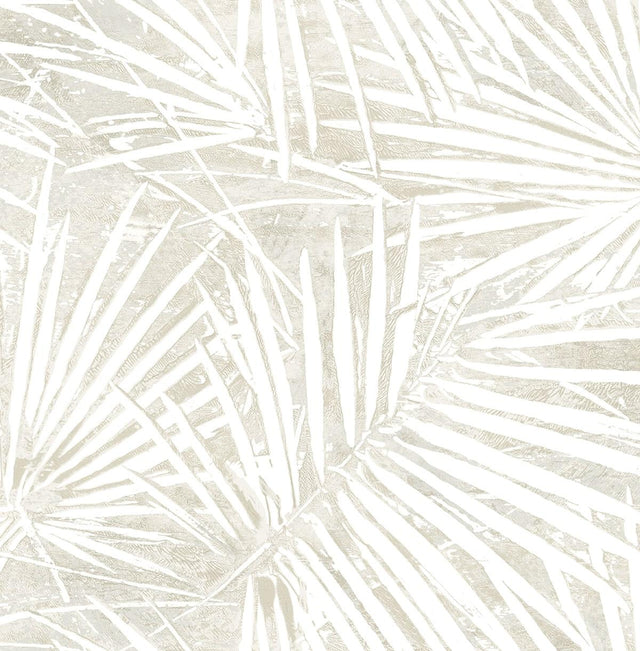 Seabrook Fossil Palm Natural Wallpaper
