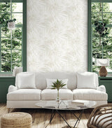Seabrook Fossil Palm Natural Wallpaper
