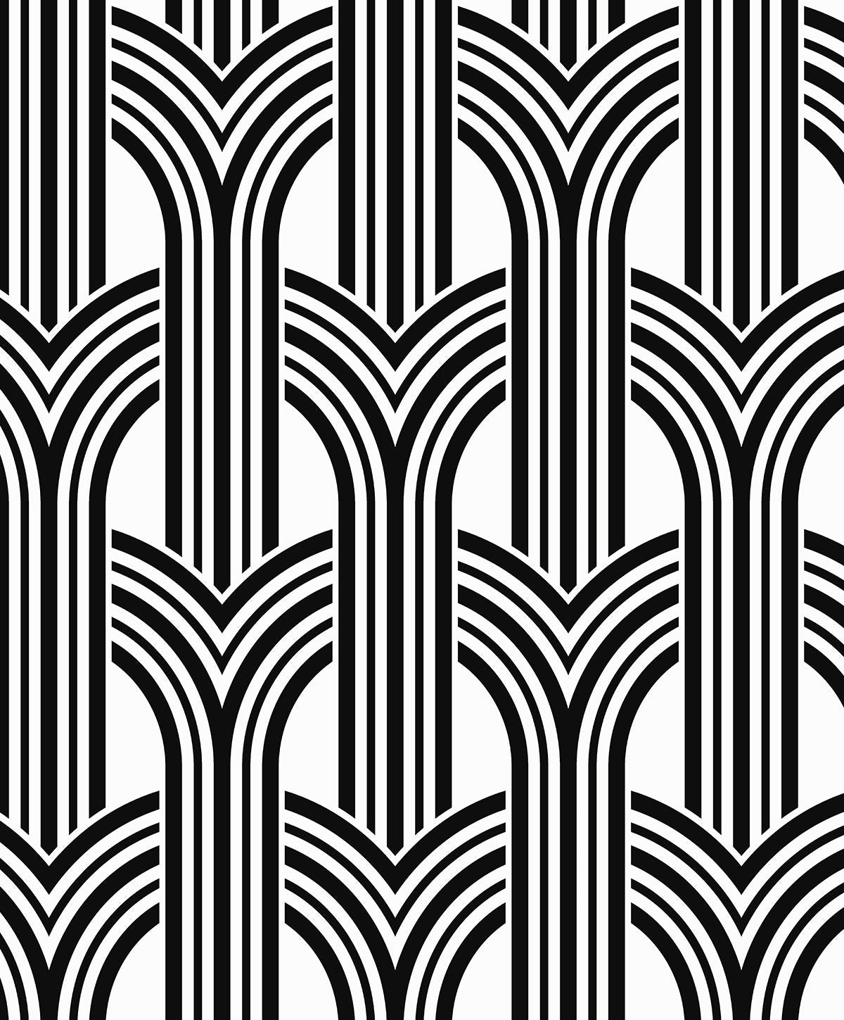 Seabrook Hendrix Arches Off-White & Onyx Wallpaper