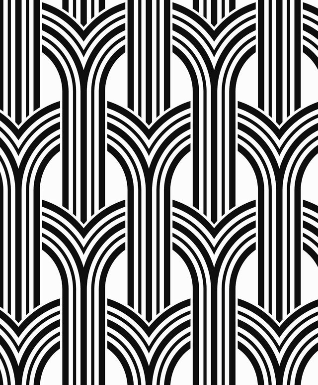 Seabrook Hendrix Arches Off-White & Onyx Wallpaper