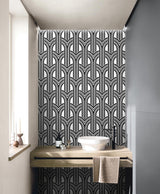 Seabrook Hendrix Arches Off-White & Onyx Wallpaper