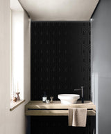 Seabrook Hendrix Arches Carbon & Metallic Black Wallpaper