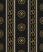 Seabrook Classico Medallion Stripe Black & Metallic Gold Wallpaper