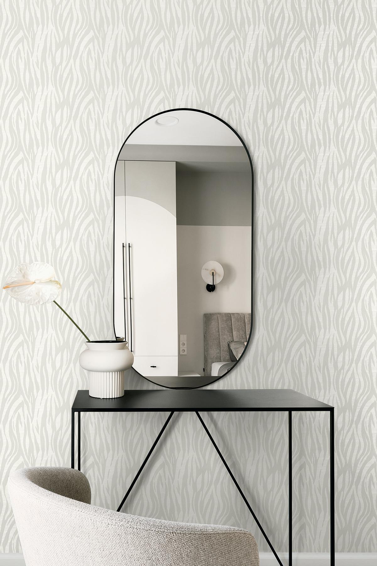 Seabrook Jazz Faux Skin Metallic Ivory & Cream Wallpaper