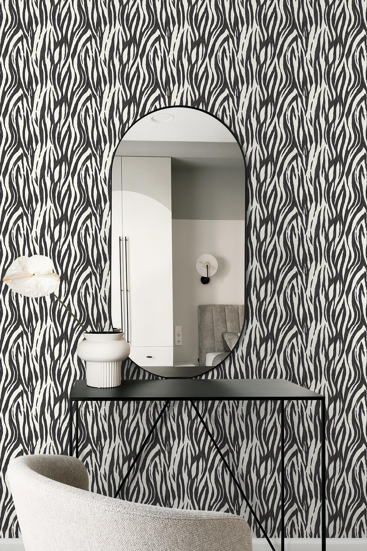 Seabrook Jazz Faux Skin Onyx & Neutral Wallpaper