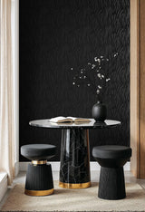 Seabrook Jazz Faux Skin Metallic Heathered Black Wallpaper