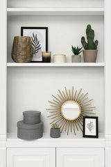 Seabrook Symphony Geometric Metallic Ivory Wallpaper