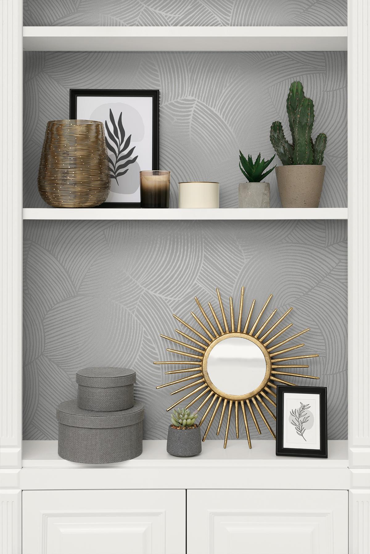 Seabrook Symphony Geometric Metallic Smoke Wallpaper
