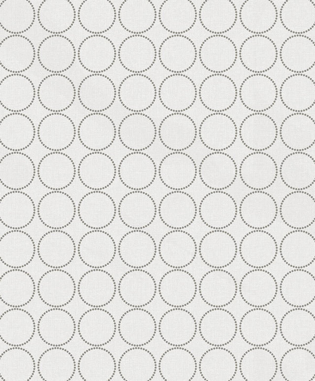 Seabrook Round Geometric Linen & Metallic Silver Wallpaper