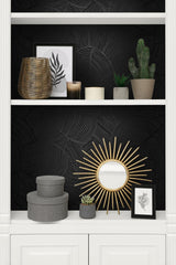 Seabrook Symphony Geometric Metallic Black Ice Wallpaper