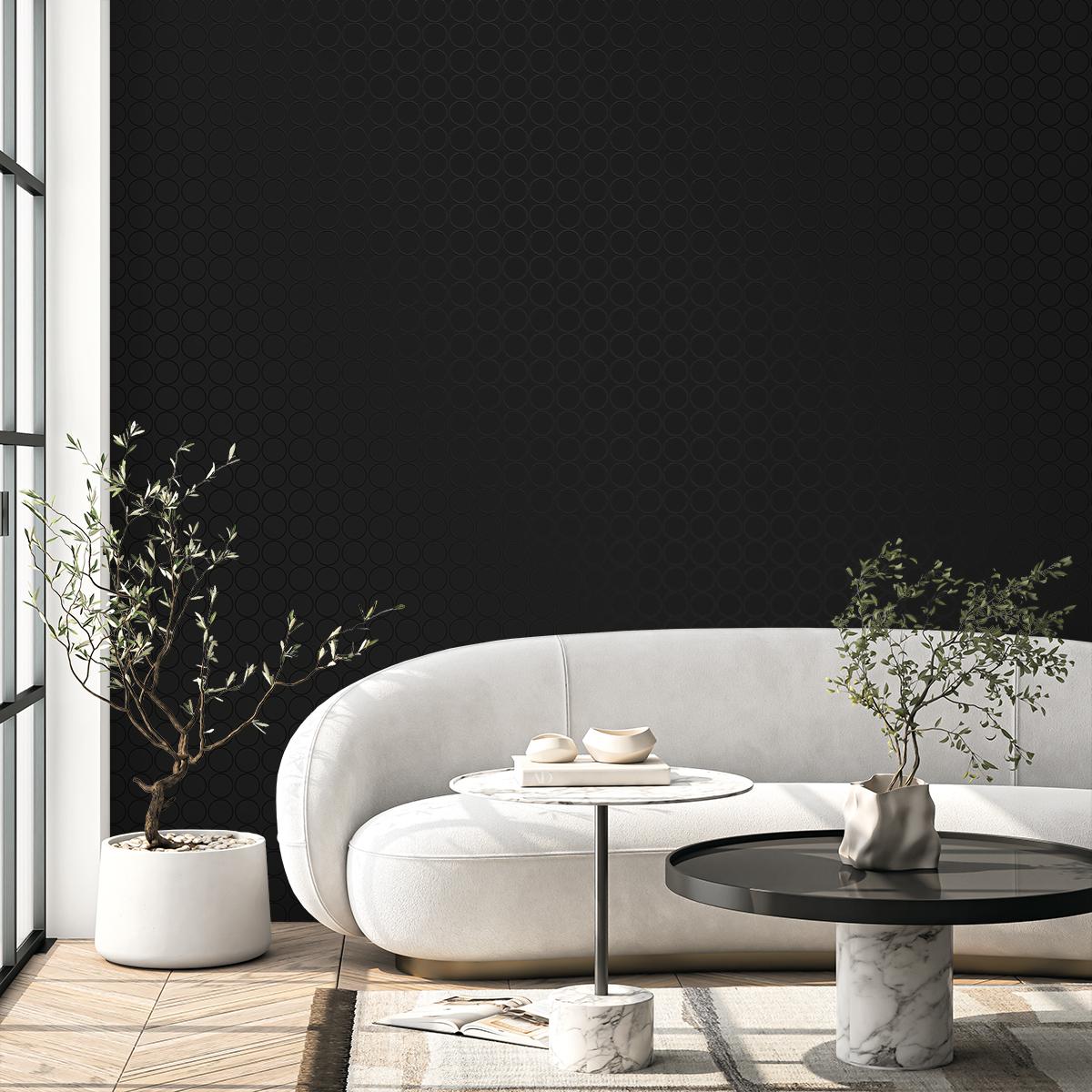Seabrook Round Geometric Metallic Nightfall Wallpaper