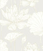 Seabrook Viola Floral Metallic Coconut & Cream Wallpaper