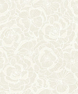 Seabrook Alejandra Floral Metallic Almond & Cream Wallpaper
