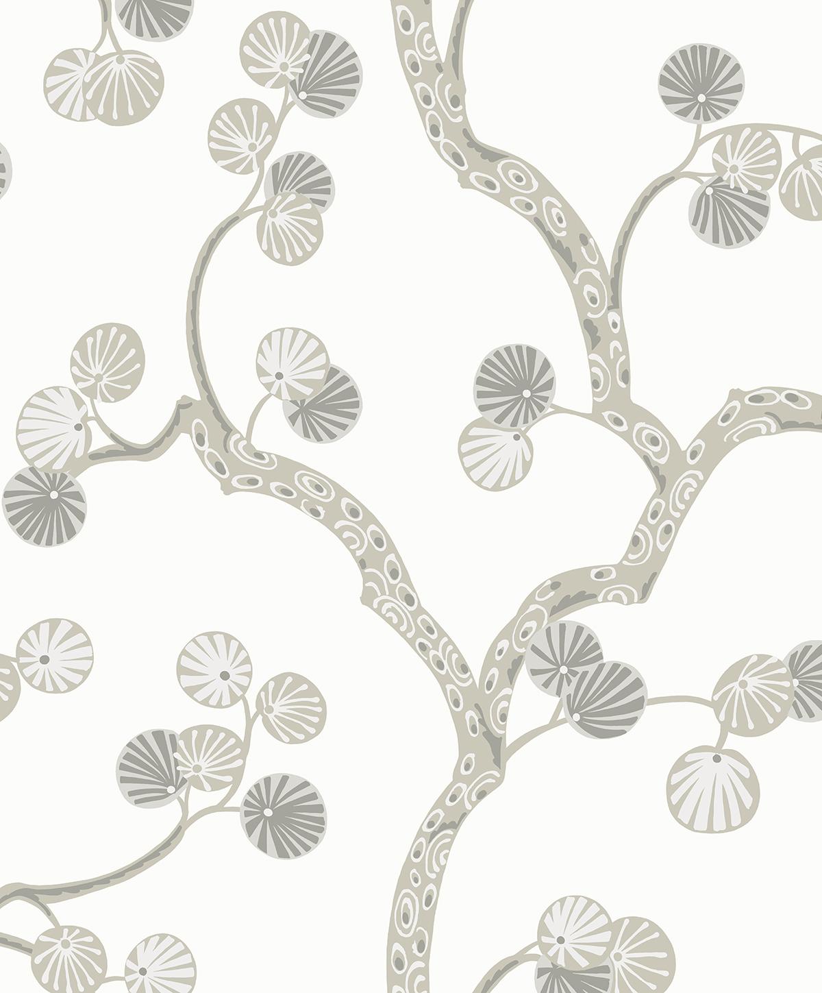 Seabrook Allegra Branches Cotton & Fog Wallpaper