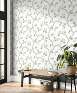 Seabrook Allegra Branches Cotton & Fog Wallpaper