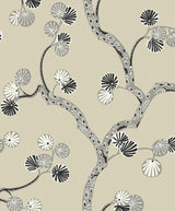 Seabrook Allegra Branches Metallic Champagne & Stone Wallpaper