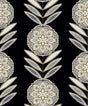 Seabrook Belle Floral Stripe Black Tie & Metallic Gold Wallpaper