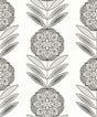 Seabrook Belle Floral Stripe Mushroom Wallpaper