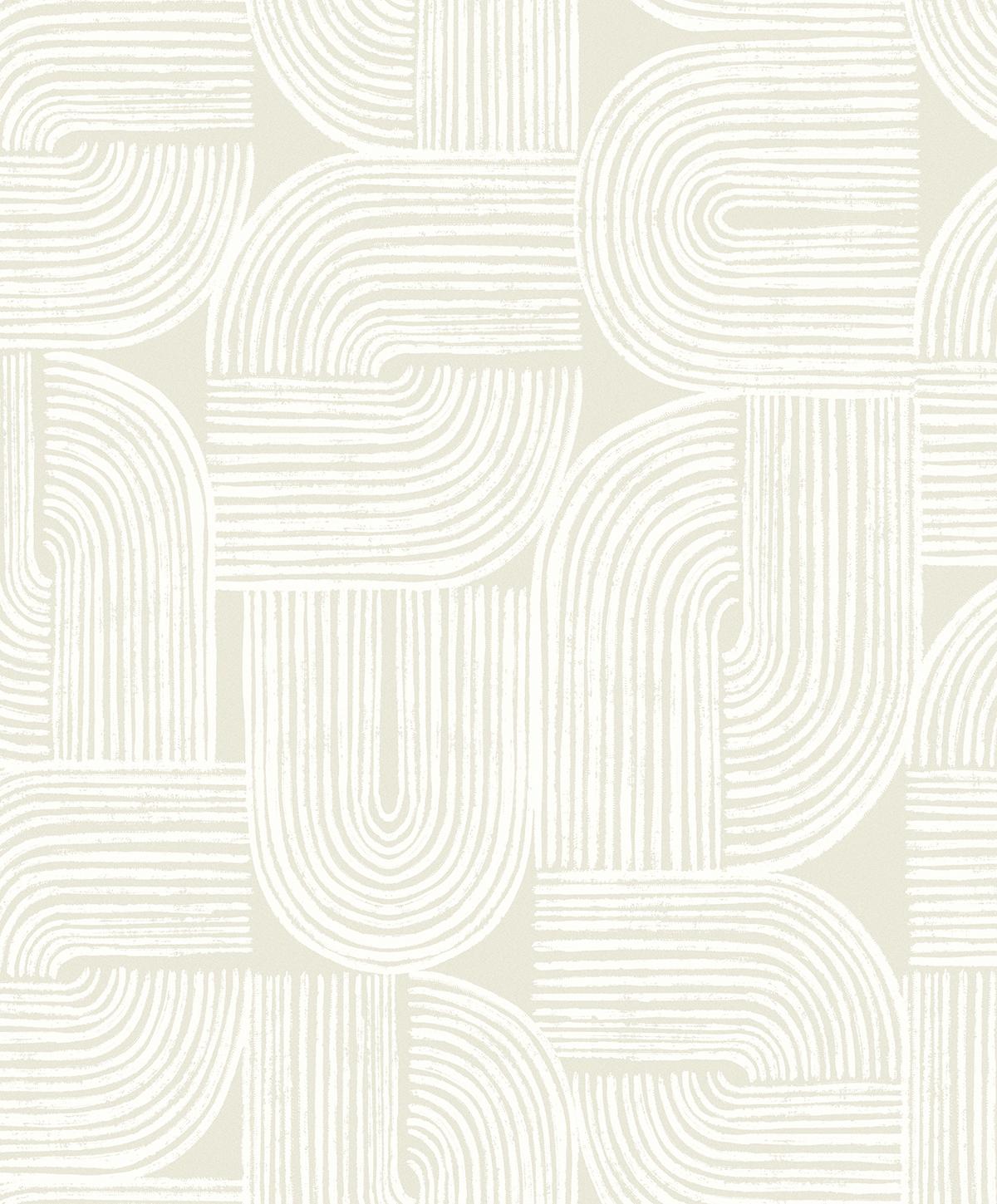 Seabrook Piper Geometric Metallic Champagne & Flour Wallpaper