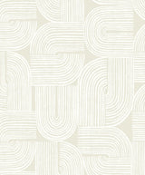 Seabrook Piper Geometric Metallic Champagne & Flour Wallpaper