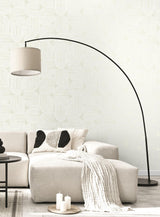 Seabrook Piper Geometric Metallic Champagne & Flour Wallpaper