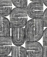 Seabrook Piper Geometric Off-White & Onyx Wallpaper