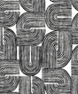 Seabrook Piper Geometric Off-White & Onyx Wallpaper