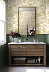 Seabrook Cadence Fish Honey Wallpaper