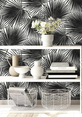 Seabrook Elvis Palms Inky Wallpaper
