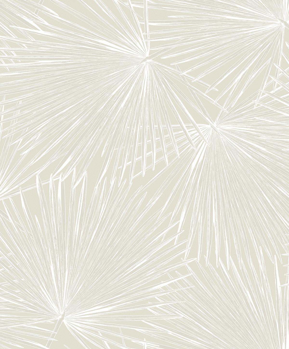 Seabrook Elvis Palms Metallic Ivory Wallpaper