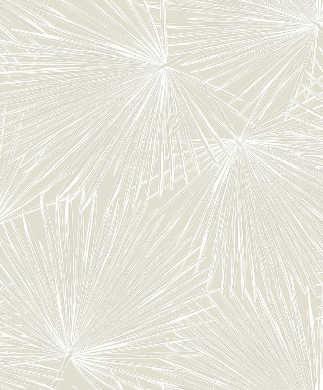 Seabrook Elvis Palms Metallic Ivory Wallpaper