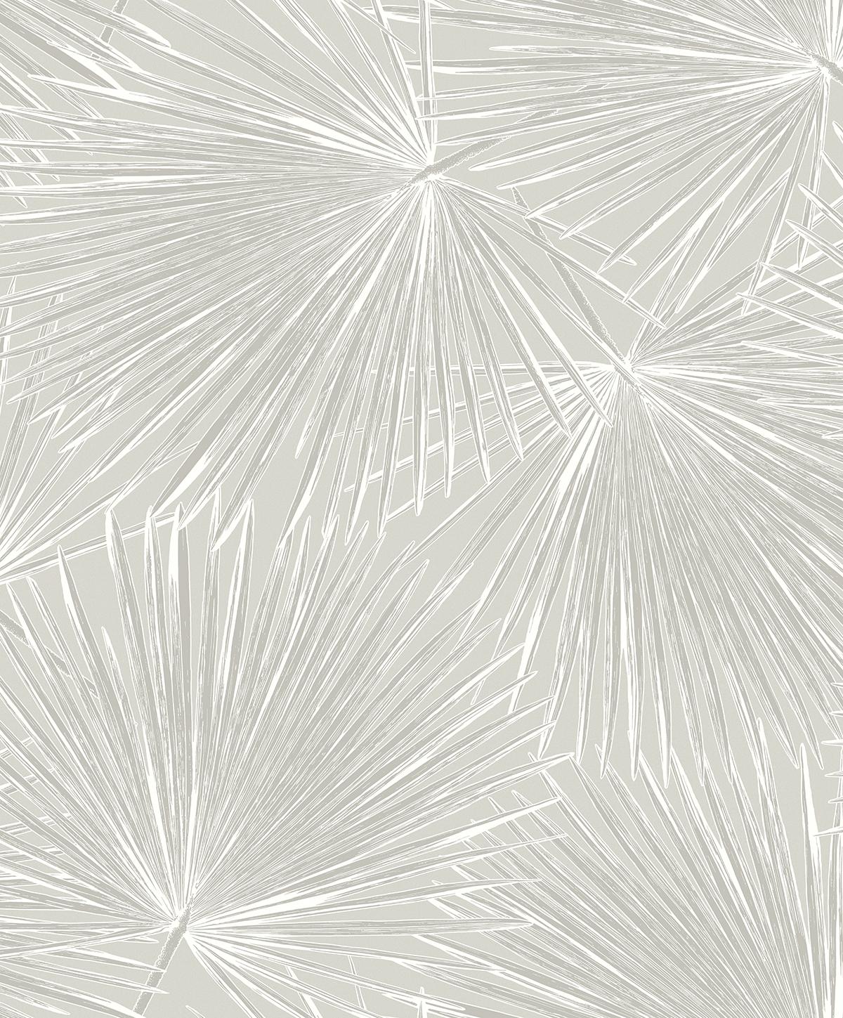 Seabrook Elvis Palms Metallic Boulder Grey Wallpaper