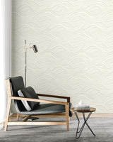 Seabrook Melody Waves Elderflower Wallpaper