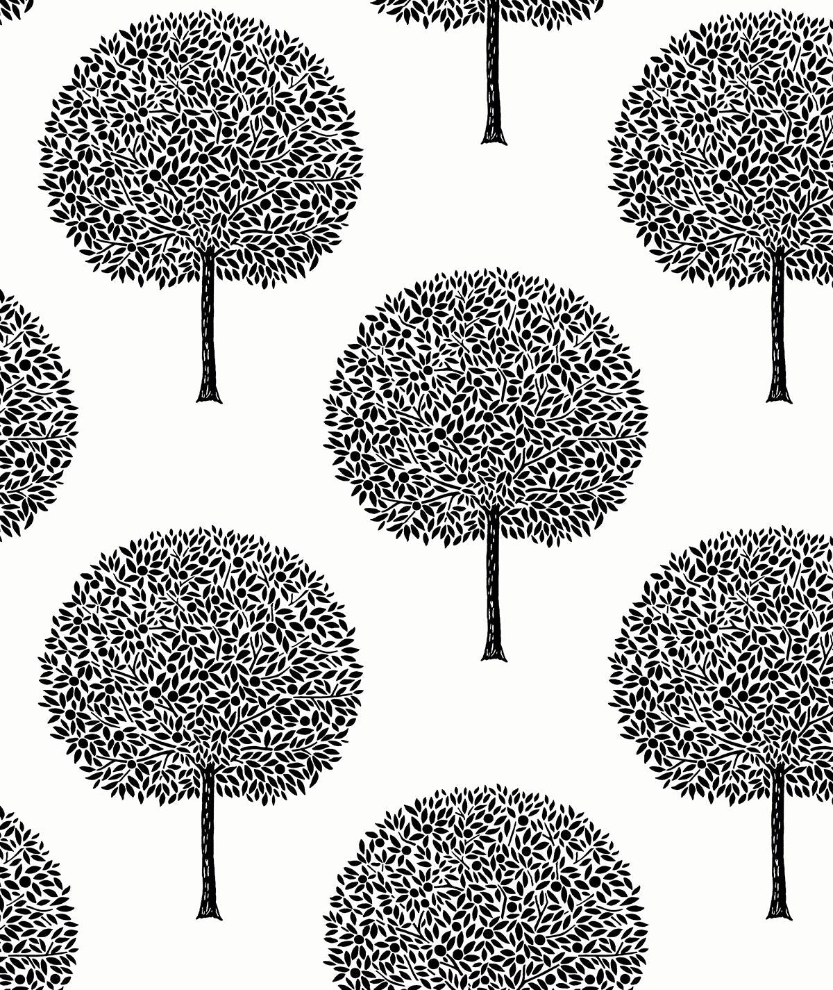 Seabrook Demi Trees Alabaster & Contrast Wallpaper
