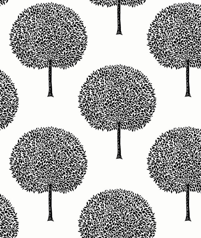 Seabrook Demi Trees Alabaster & Contrast Wallpaper