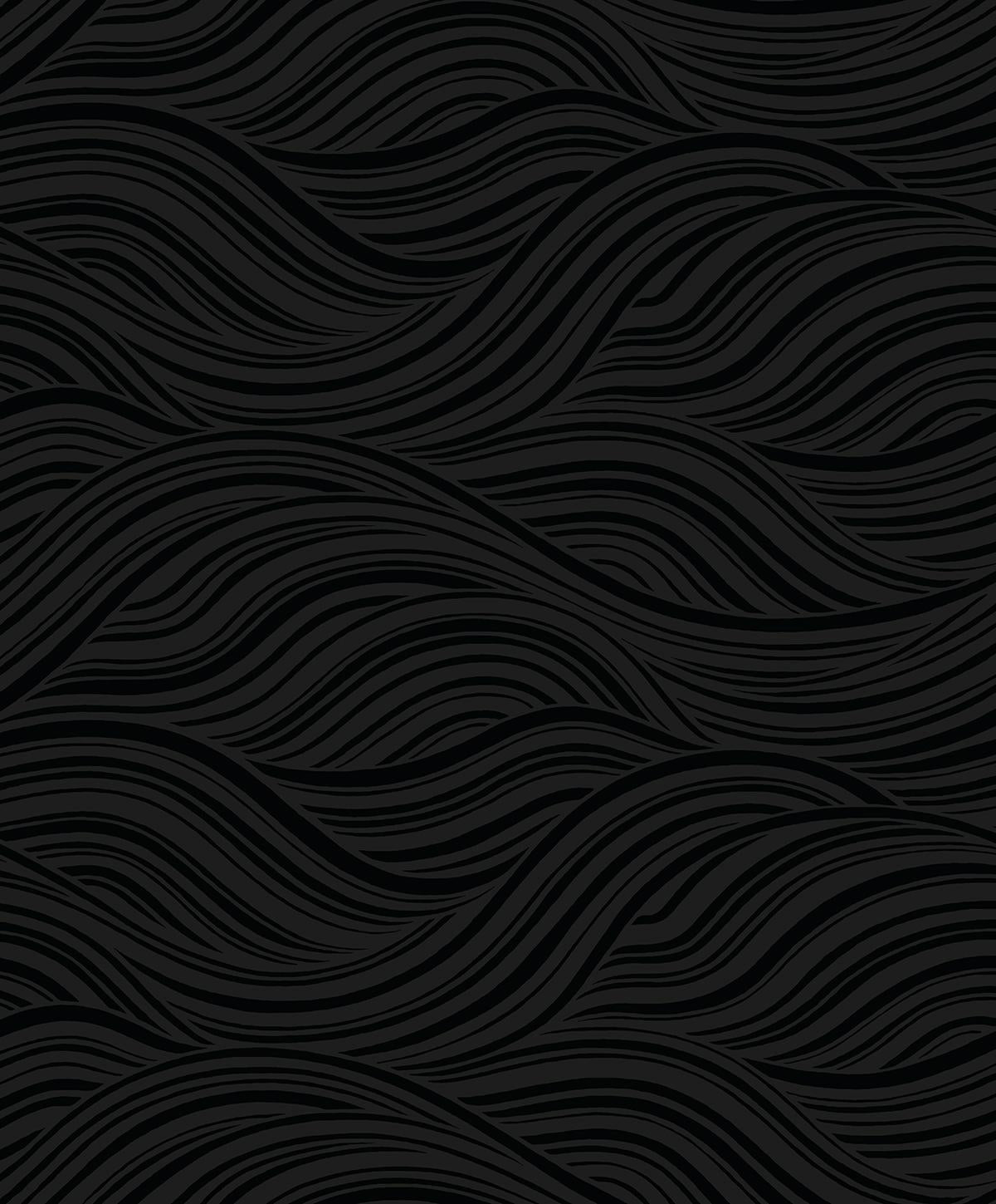 Seabrook Melody Waves Metallic Inkwell Wallpaper