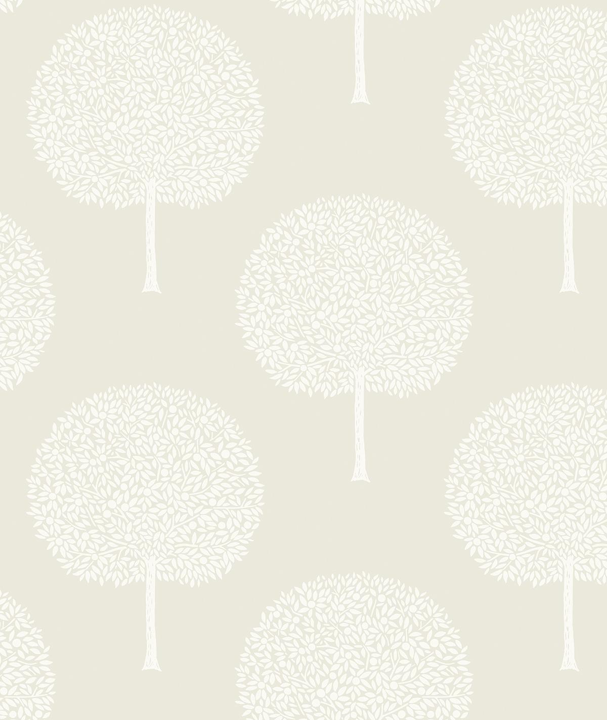 Seabrook Demi Trees Neutral & Cream Wallpaper